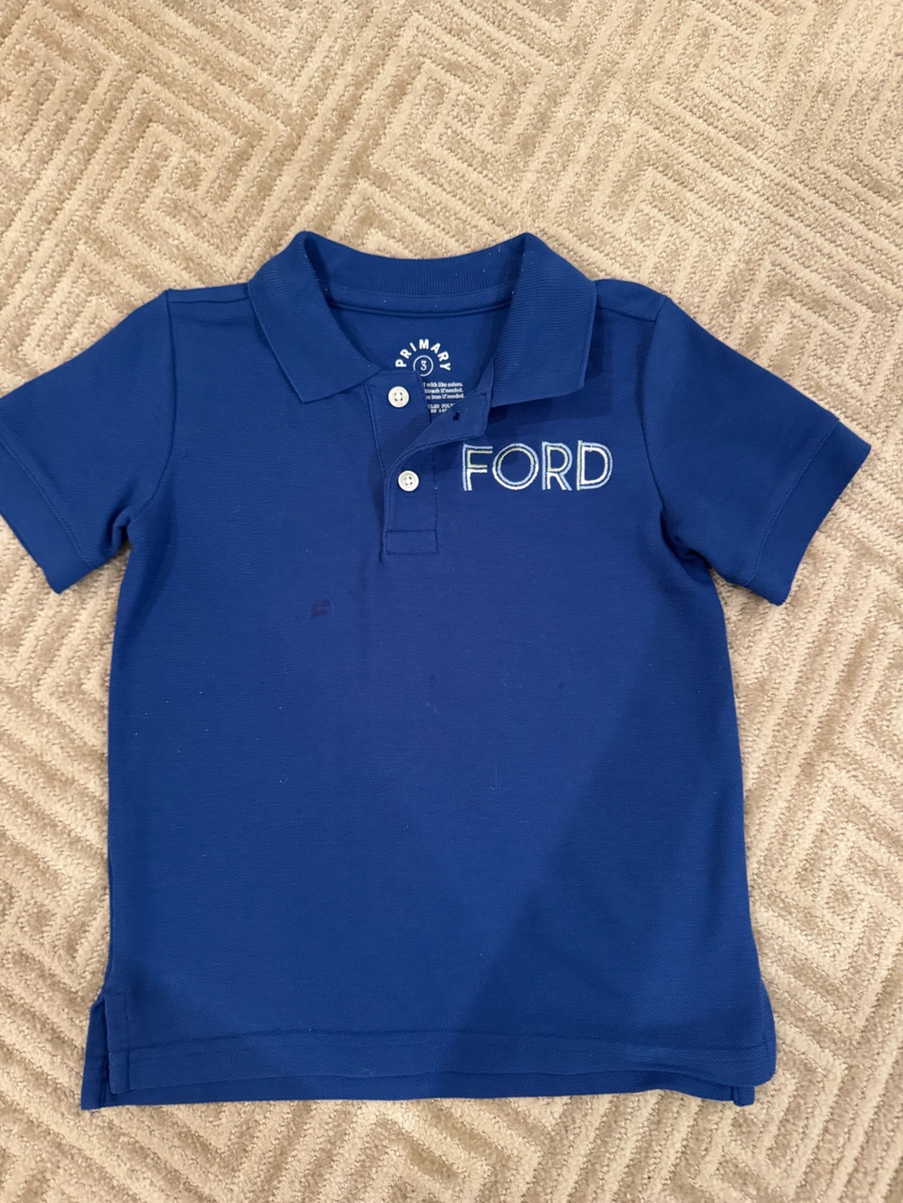 Primary Royal Blue Polo Shirt with FORD Embroidery